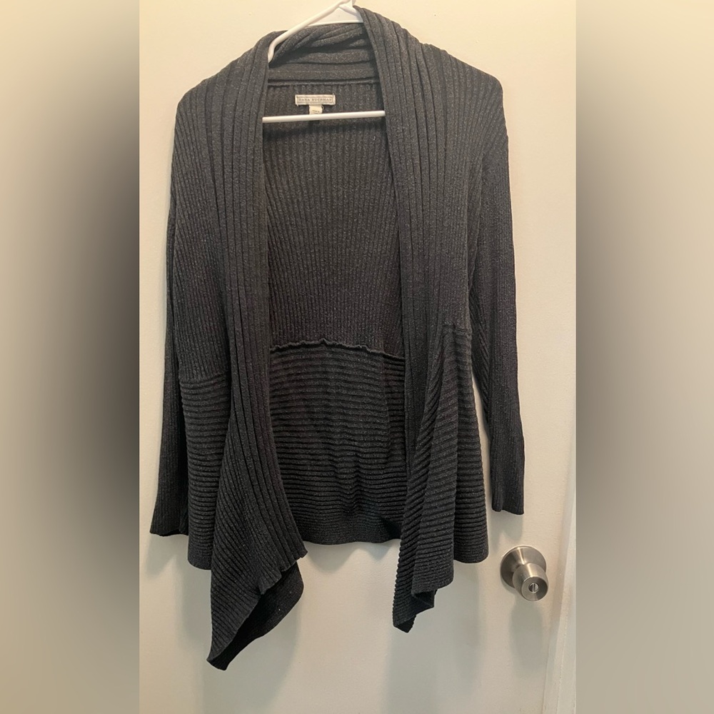 Charcoal Ribbed Cardigan